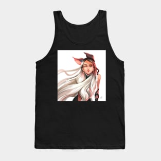 White Haired Manga Girl Tank Top